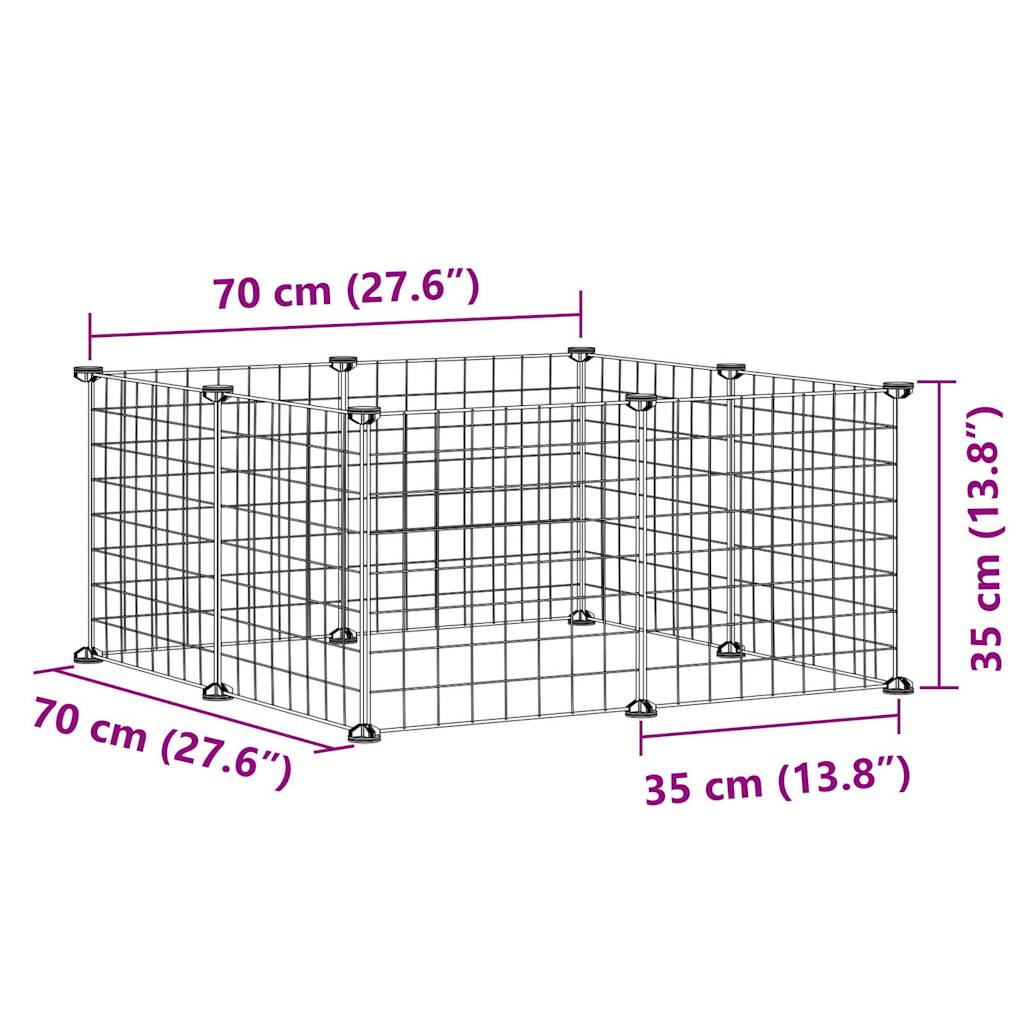 Golden 8-Panel Pet Cage with door, suitable for small animals, featuring sturdy metal bars and secure locking mechanism.
