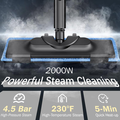 RoyalSavings 1800W high-pressure steam cleaner with 1.5L tank and 28 attachments for multipurpose, chemical-free home floor cleaning
