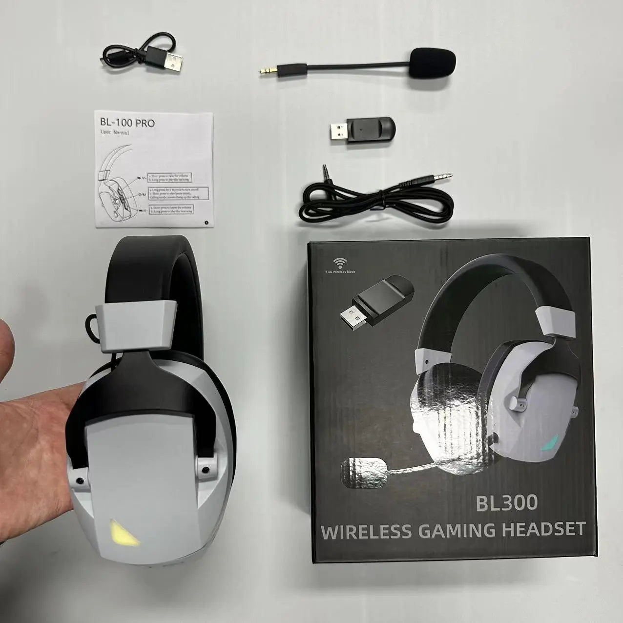 RoyalSavings wireless gaming headset with noise-canceling microphone, featuring over-ear design and adjustable headband.