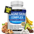 Bottle of RoyalSavings Magnesium Complex Supplement with 8 forms of magnesium, 1000mg per serving, showing supplement capsules and label.