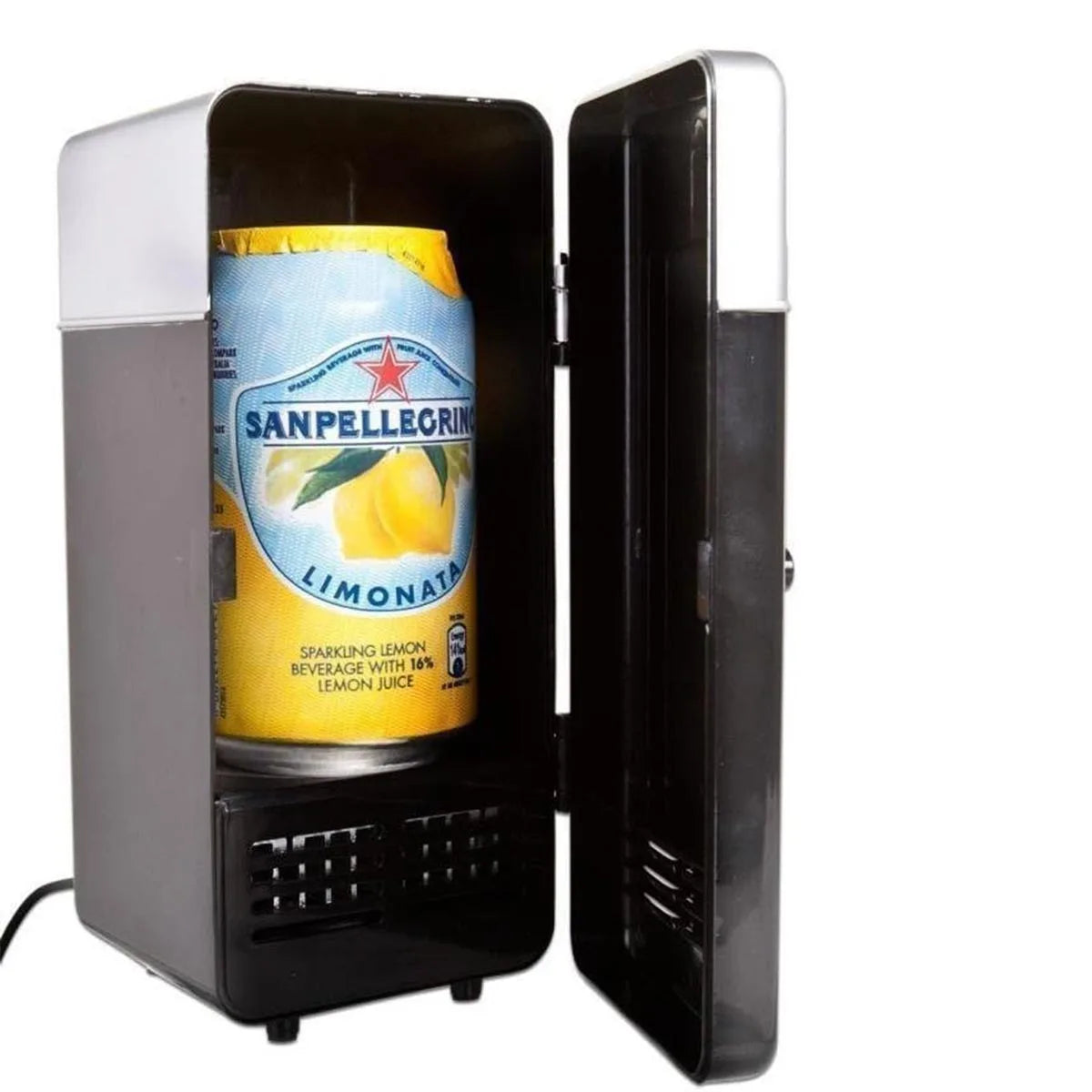 RoyalSavings mini USB refrigerator with cooling and heating functions, compact design suitable for cars and computers.