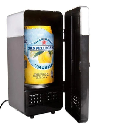RoyalSavings mini USB refrigerator with cooling and heating functions, compact design suitable for cars and computers.