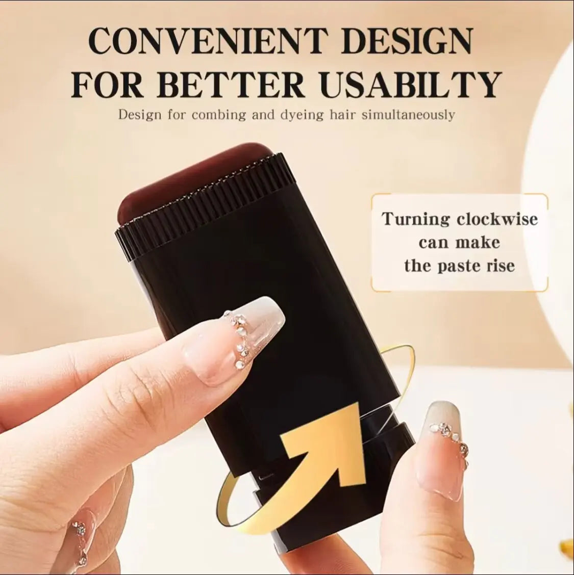 Portable Bosuya Hair Dye Comb by RoyalSavings, compact gray coverage pen for quick, easy hair touch-ups.