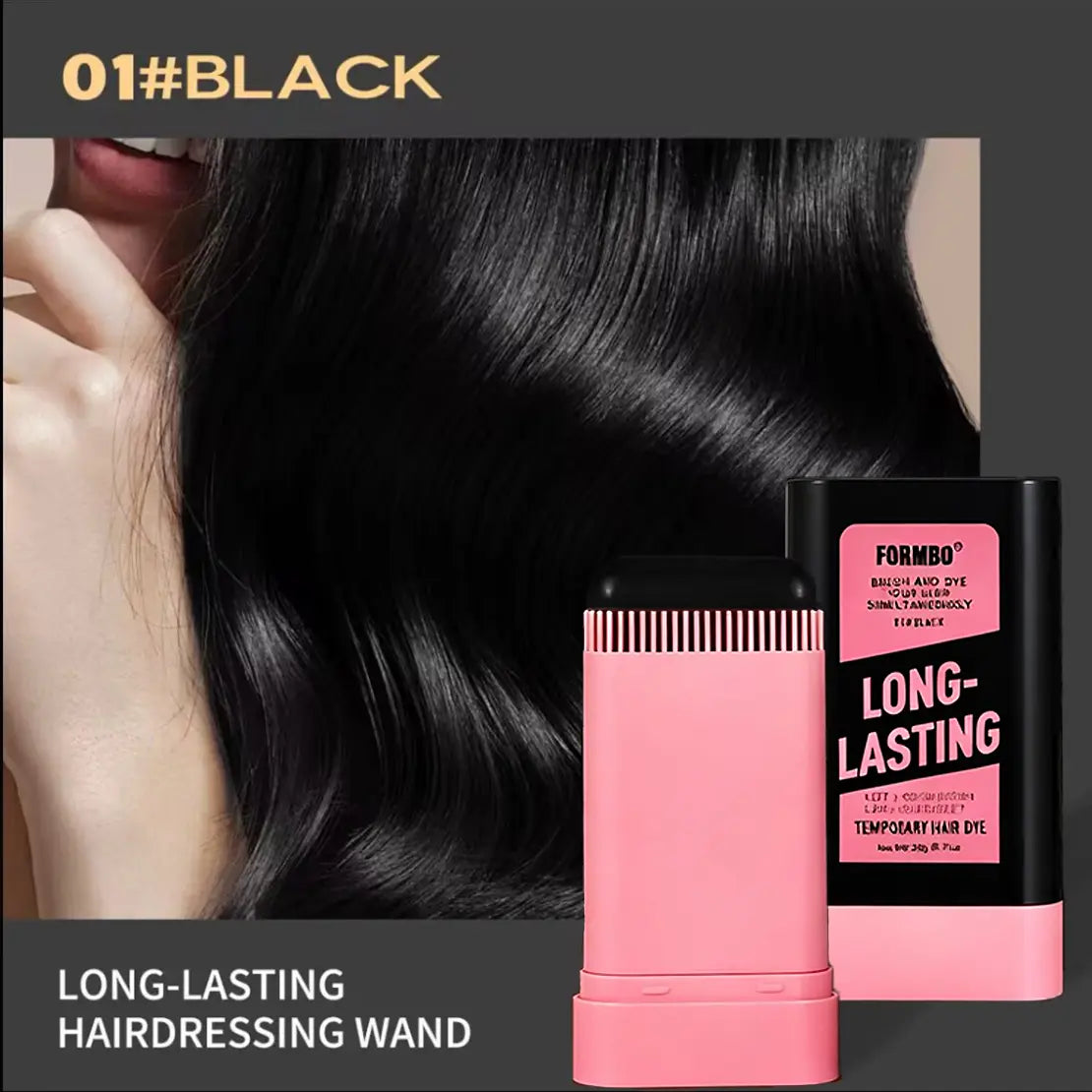 Portable hair dye comb by RoyalSavings, Bosuya Instant Gray Coverage Pen showing the comb applicator and gray hair coverage.