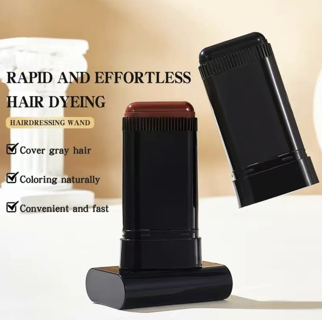 Portable Bosuya hair dye comb by RoyalSavings, gray coverage pen showing the compact comb and dye applicator for quick touch-ups.