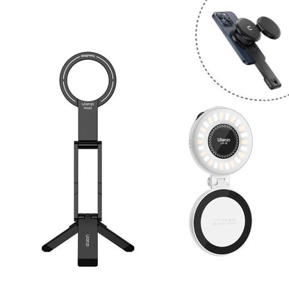 ULANZI MA60 magnetic phone stand for iPhone, aluminum mini foldable tripod with magnetic quick mount, compatible with iPhone 12-16.