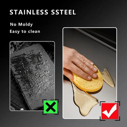 RoyalSavings stainless steel chopping board with non-slip surface, ideal for kitchen cutting and food prep.